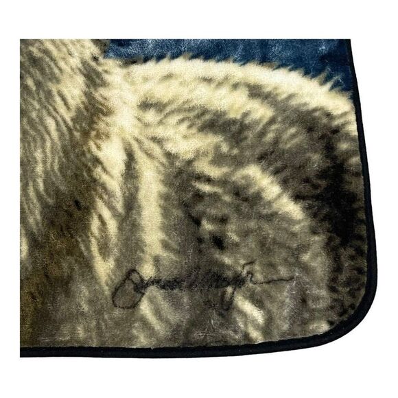 James Meger Wolf Fleece Throw Blanket Northwest Company Southwest Style READ - Picture 4 of 7